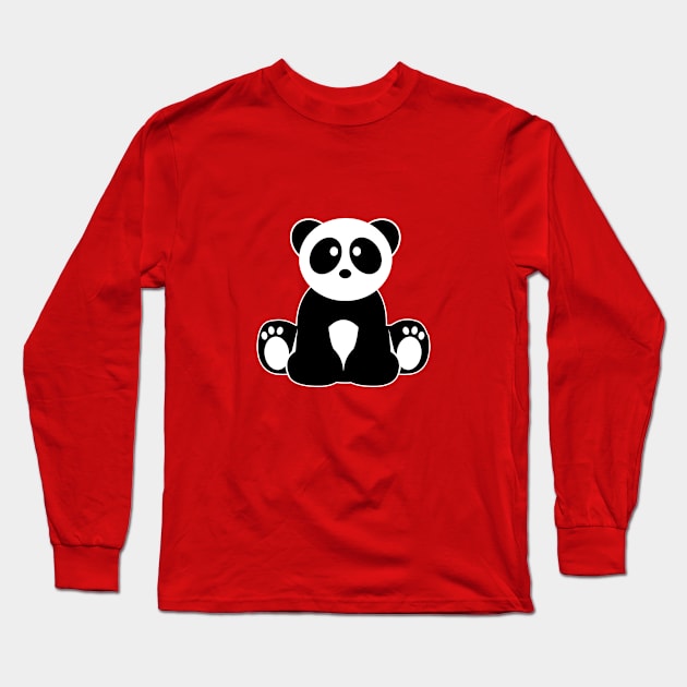 Cute Panda Long Sleeve T-Shirt by MaikaeferDesign